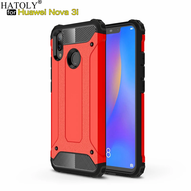 HATOLY чехол для Huawei Nova 3i тяжелый армированный тонкий жесткий резиновый силиконовый