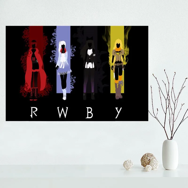 Новое поступление на заказ RWBY холст картина плакат Домашняя Декоративная скатерть шелковая ткань настенное Искусство Плакат для гостиной - Цвет: Цвет: желтый