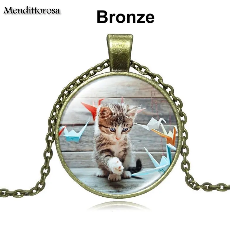 Винтажное ювелирное изделие Mendittorosa с бронзовым покрытием колье кабошоном