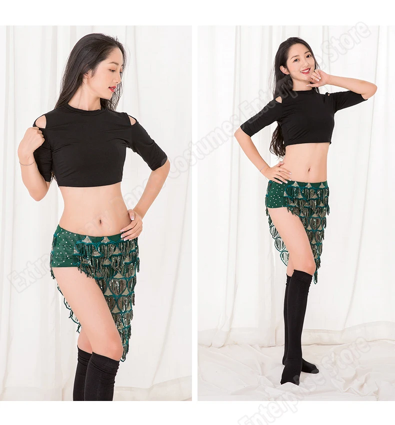 Женский комплект одежды для танца живота, костюм для танца живота, топ, костюмы с длинным рукавом, штаны, юбка для выступлений, Восточный стиль