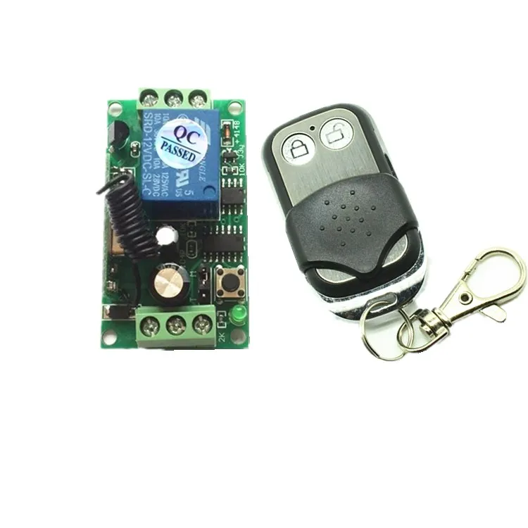 DC 12V 24V 1CH RF беспроводной пульт дистанционного управления, металлический передатчик и блокировка приемника и разблокировка две кнопки