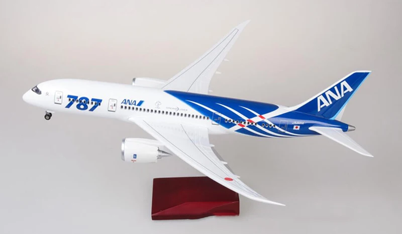 1/130 масштаб 47 см самолет Boeing B787 Dreamliner самолет Япония Ана авиакомпания Модель W светильник и колесо литой пластик Смола самолет