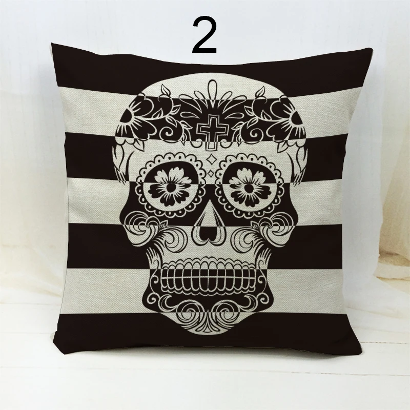 Calavera mexicana хлопковые недорогие Чехлы для подушек с 3D принтом черепа декор на