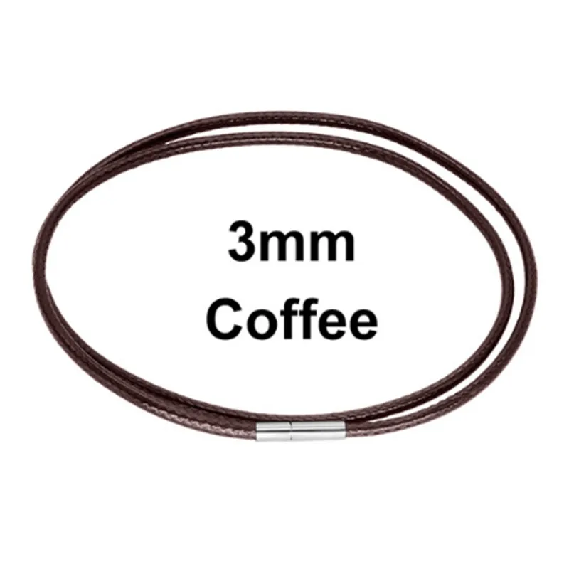Coffee-3mm Цепочки и ожерелья шнур 1~ 3 мм застежка из нержавеющей стали кулон с серебряной PU кожаный плетеный шнур Цепочки и ожерелья для женщин с украшением в виде кристаллов для изготовления ювелирных изделий - Цвет: Coffee-3mm