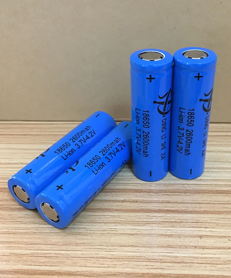 

DING LI SHI JIA PT 4pcs 18650 Battery Rechargeable Battery 3.7V 2600mAh Li-ion Battery For LED Flashlight Torch Batteries