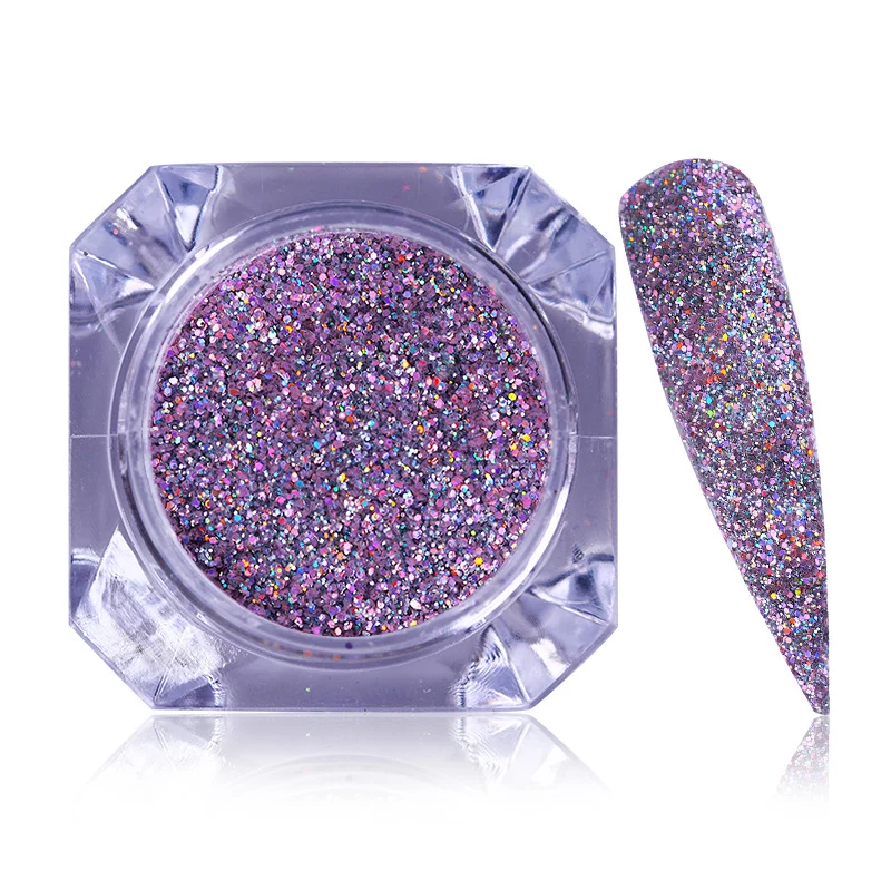 2 г порошковый лазерный пигмент фиолетовая блестящая пудра для ногтей с
