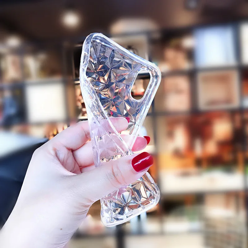3D Алмазная текстура чехол для iPhone 6 6s 7 8 Plus X XR XS Max мягкий телефона на Роскошные