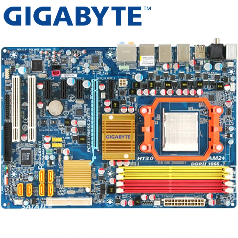 Десктопная Материнская плата GIGABYTE 770 Разъем AM2 + для Phenom FX X4 X3 Athlon 64 X2 Sempron DDR2 16 ГБ - Фото №1