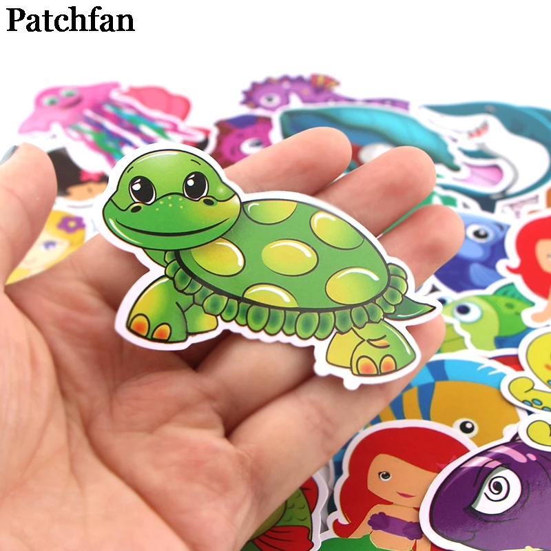 Patchfan 41 шт. морские организмы океана забавные буквы творческий DIY стикер мультяшка