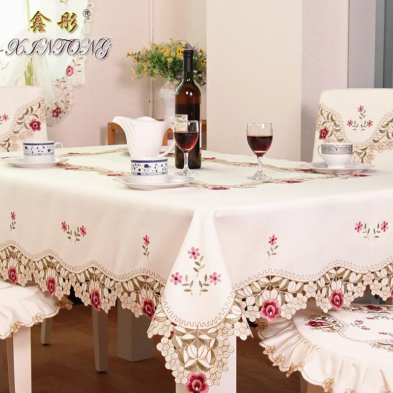 Скатерть кружевная с цветочной вышивкой 175x270 см/68x106|table cloth|tablecloth tablecloth table cloths |