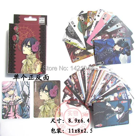 Black Butler Pattern Cartoon Playing Cards Tablets Games Collection pokers | Спорт и развлечения
