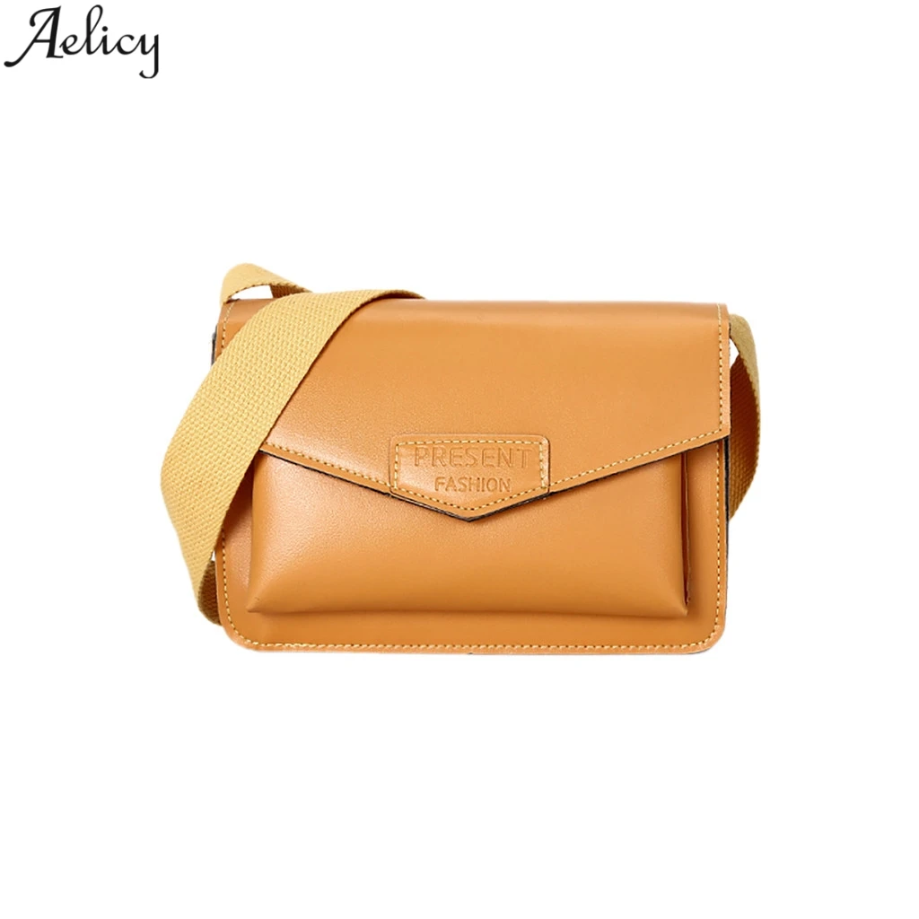 Aelicy женская летняя модная однотонная сумка мессенджер из искусственной кожи