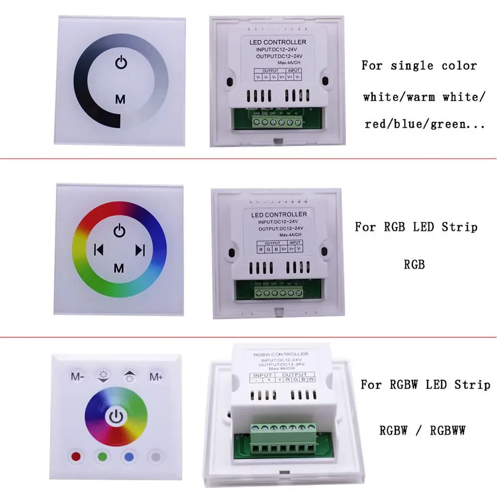 Светодиодный смарт выключатель Pannel сенсорный диммер экран 12 24 В Контроллер