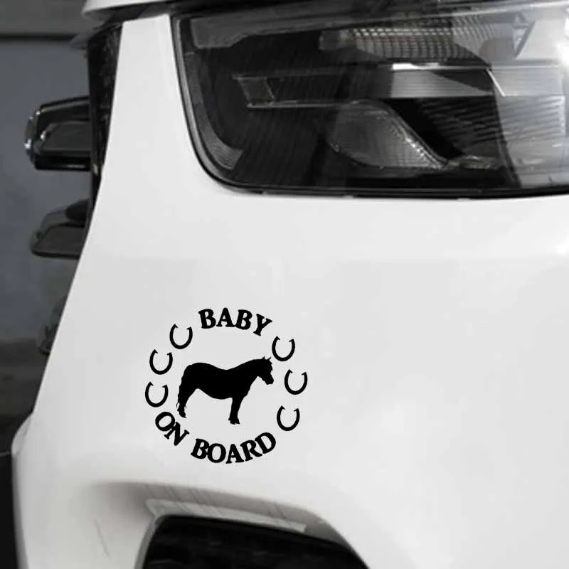 YJZT 13 см * 12 7 виниловая наклейка BABY ON BOARD с изображением мини лошади забавная на
