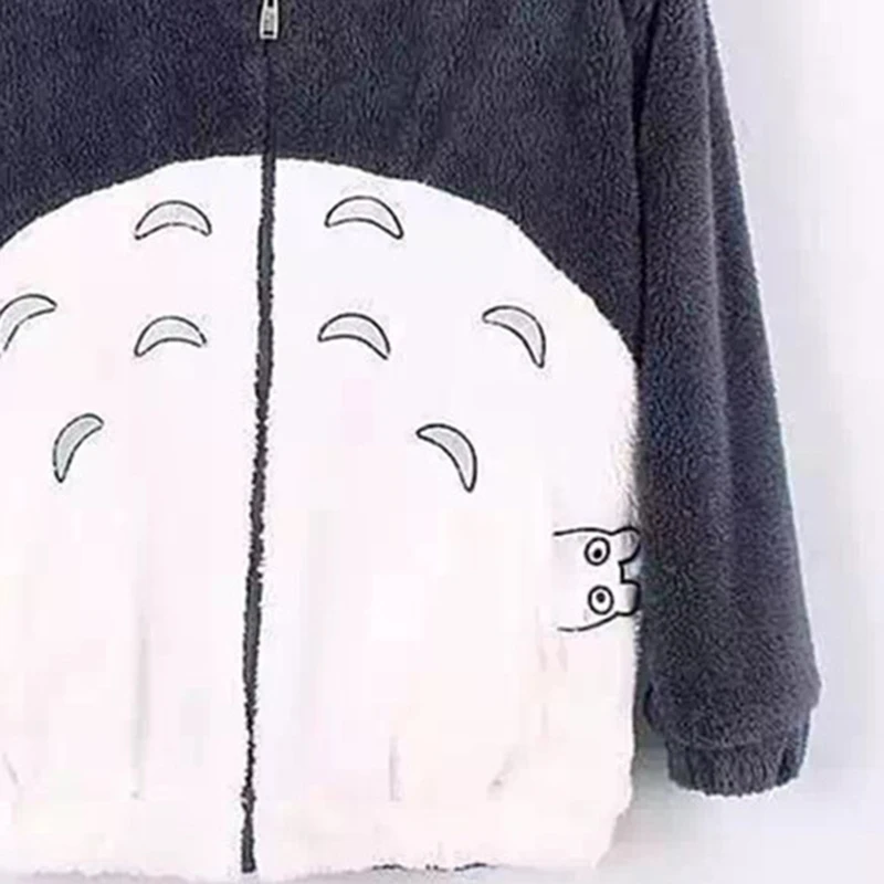 Костюмы для косплея Tonari No Totoro зимняя Толстовка Топ свитшот Коралловое флисовое