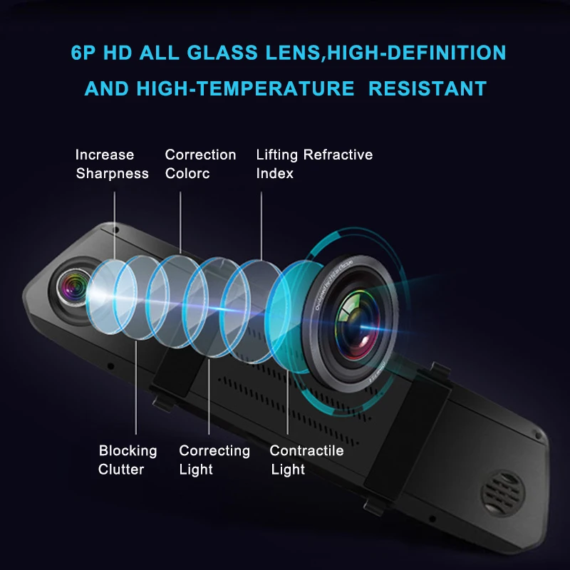 CHARONPLU DVR Dash camera Dual Dash Cam Car Dash camera Mirror Dash Cam 4 k/gps/Con Vision Nocturna камера заднего вида Full HD 1080P