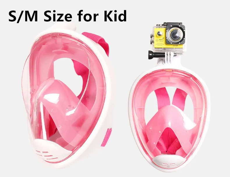 S M Size for Kid Подводный Анти-туман Дайвинг маска, трубка Одежда заплыва Training Подводное mergulho 2 в 1 анфас Подводное плавание маска GoPro Камера челнока - Цвет: S M Size for Kid
