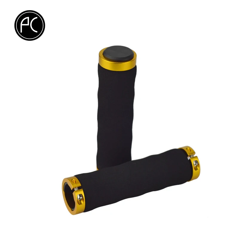 GOLD PCycling велосипедные ручки эргономичная губка велосипедные ручки для горного велосипеда дорожный велосипед фиксированная Шестерня замок-на мягкой ладони ручки - Цвет: GOLD