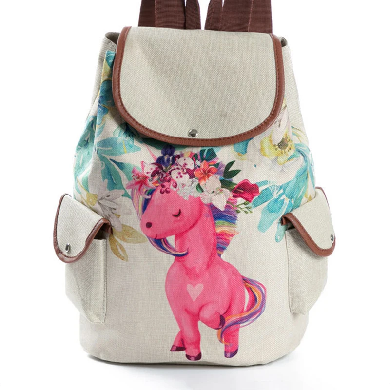 Школьный рюкзак с единорогом милый Mochila Feminina модный кулиской принтом Kawaii