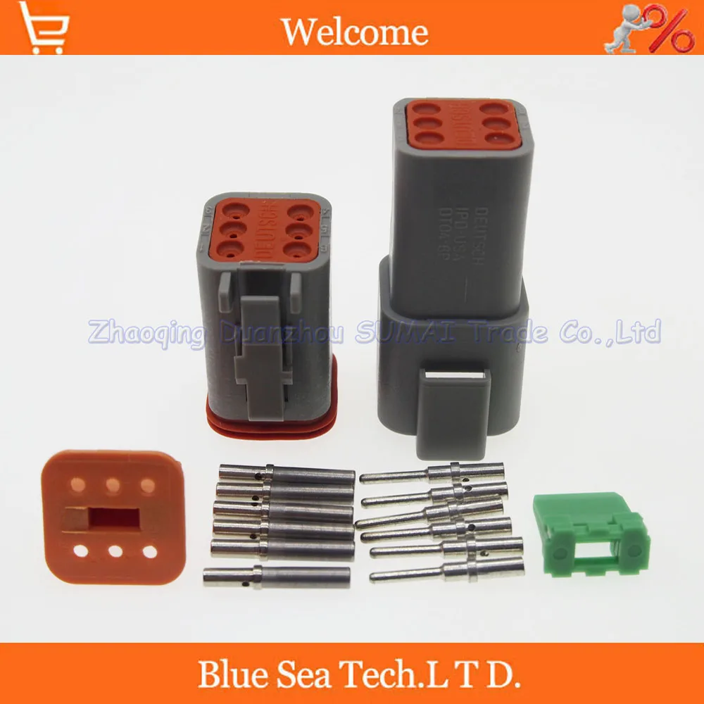

10 sets Great Terminal Deutsch DT06-6S&DT04-6P 6 Pin Engine/Gearbox waterproof electrical connector for car,bus,motor,truck