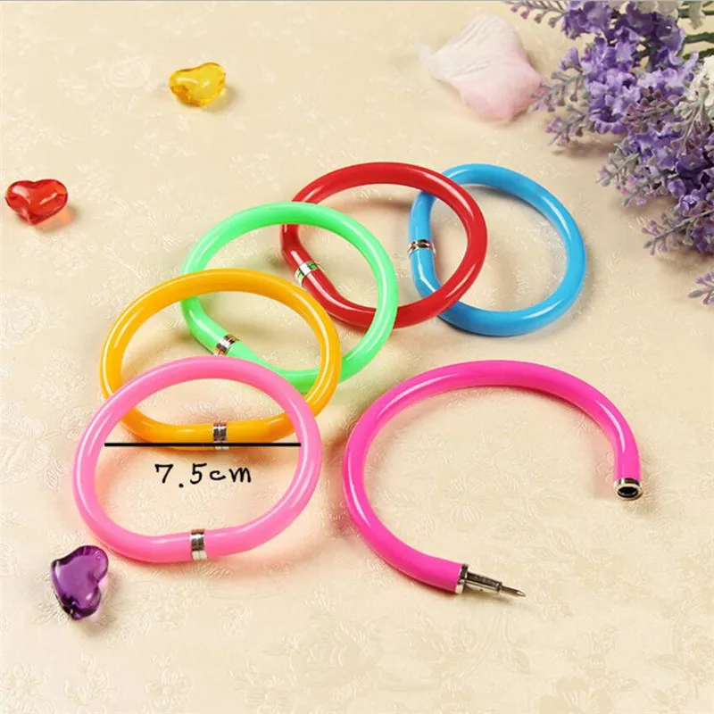 

3PCS/0.7mm Stationery Color Bracelets Ballpoint Pens Gifts Random Bending Pen Folding Soft Students Stationery