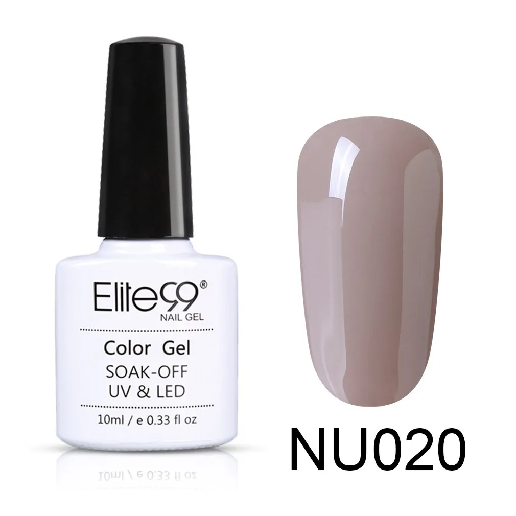 NU020 Elite99, телесный цвет, 10 мл, Гель-лак Vernis, Полупостоянный УФ-гель для дизайна ногтей, Гель-лак, впитываемый, для ногтей, грунтовка, Гель-лак - Цвет: NU020