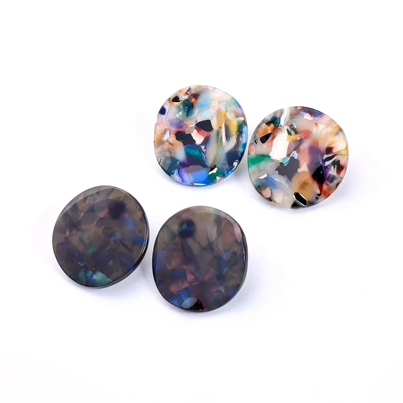 ZWPON 2019 новые круглые серьги гвоздики диски из смолы Lucite для женщин модные шпильки