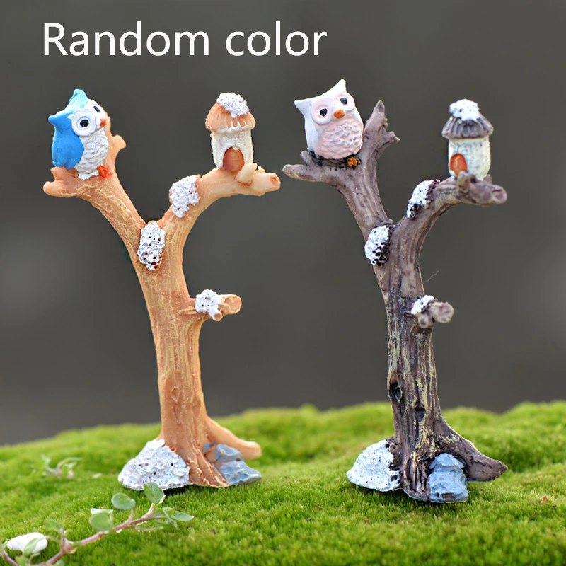 1 шт. милый мультяшный Сова микро пейзаж животное Смола Сделай Сам сад украшение