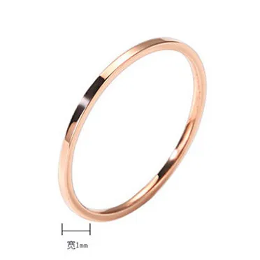 1mm Rose Gold 1 мм новое панк-соединение короткое тонкое титановое кольцо для пальцев розовое золото диаметр шт. 1 шт. пары хвостовое кольцо - Цвет основного камня: 1mm Rose Gold