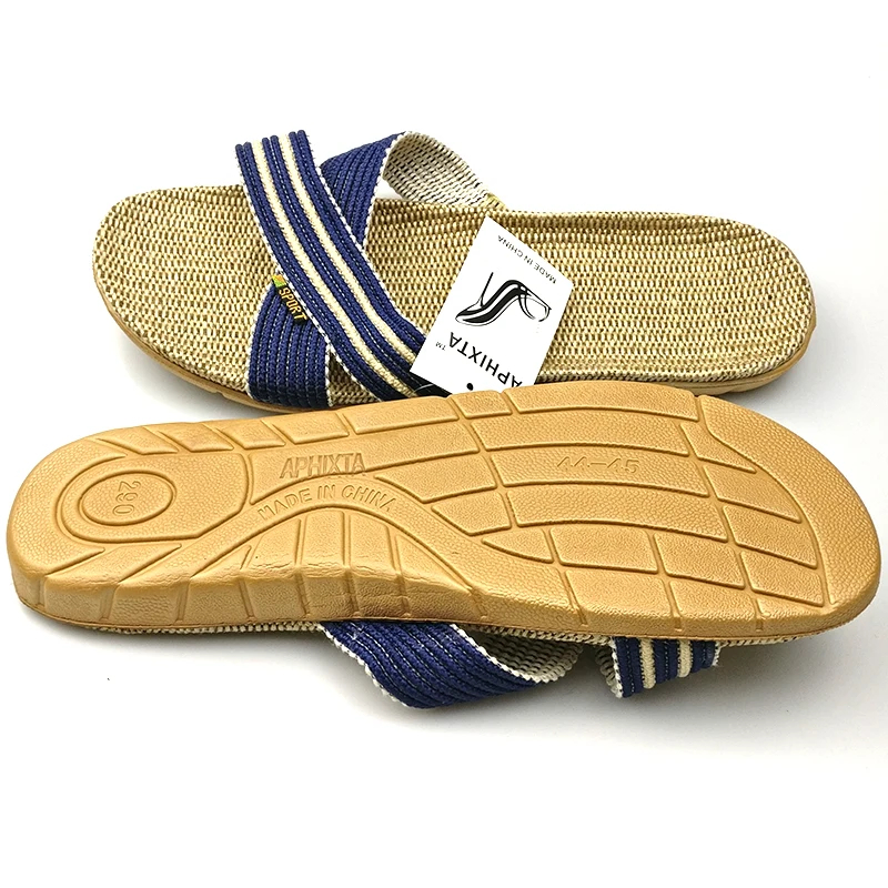 Aphixta/осенние домашние тапочки Льняная домашняя обувь для мужчин и женщин Обувь на