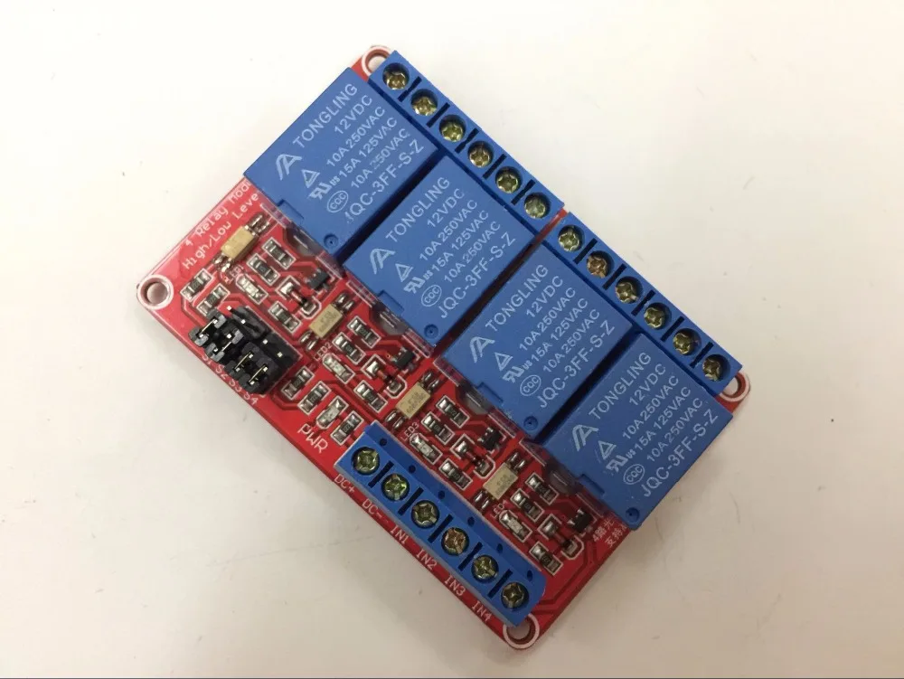 4-Канальный Релейный Модуль 12 В с изоляцией оптрона, поддерживает высокий и низкий триггер, 4 дорожных реле RM003