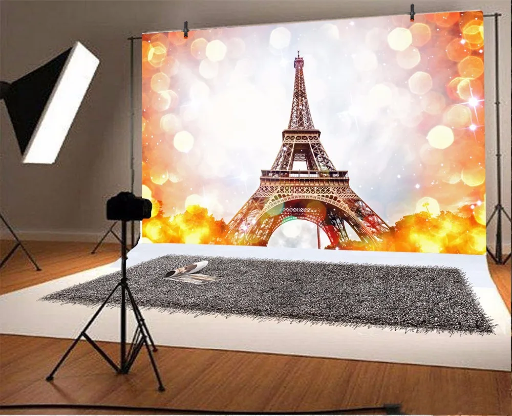 Laeacco Effier Tower Light Bokeh ребенок новорожденный портрет фотографический фон