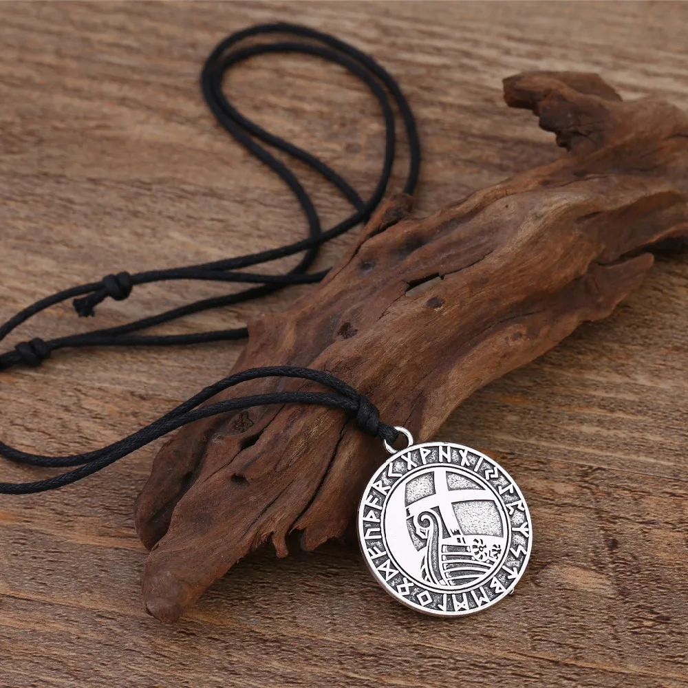 Dawapara Viking Runes Jewelry Supernatural Amulet Antique Necklace Men Round Pendant | Украшения и аксессуары