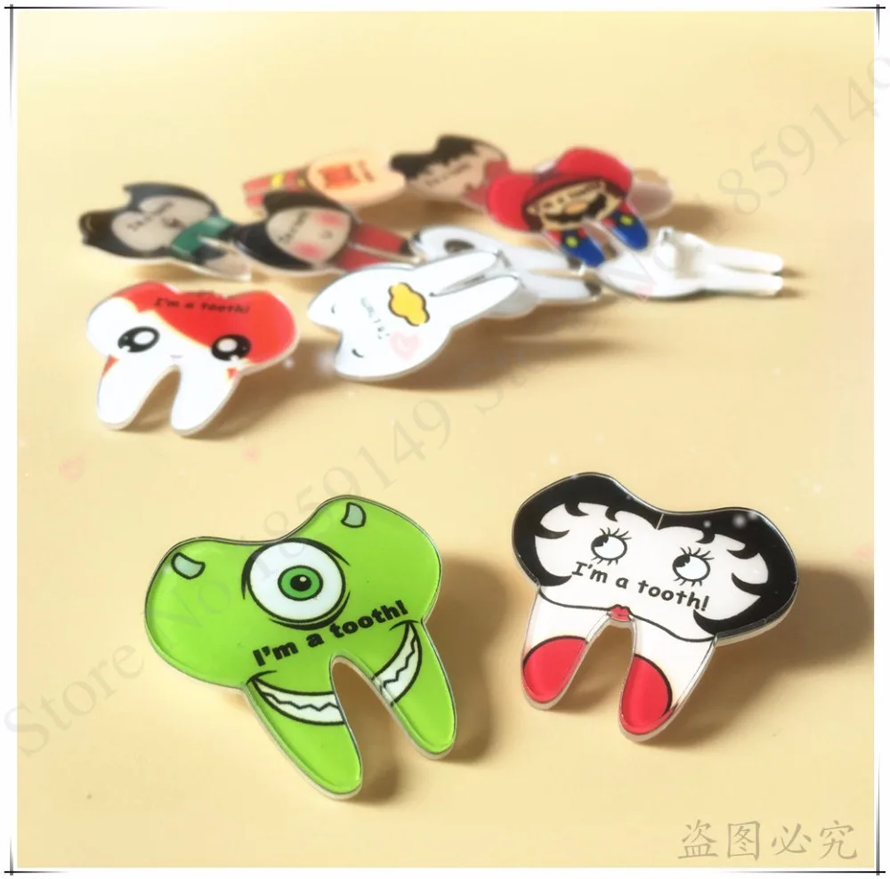 10 шт./компл. милая мультяшная акриловая брошь в форме здоровых зубов булавка для
