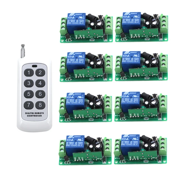 

24V DC 10A Relay Receiver Transmitter Light Lamp LED Remote Control Switch Power Wireless ON OFF Key Switch Lock Unlock 315/433
