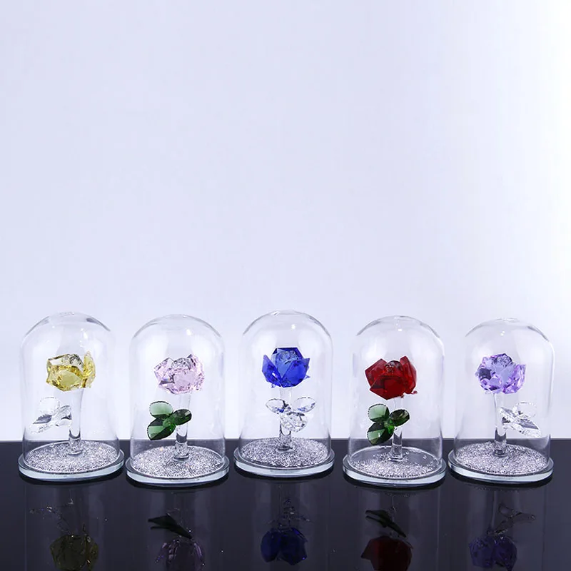 Статуэтка из искусственных кристаллов в виде Розы 1 шт. стеклянный Колокольчик