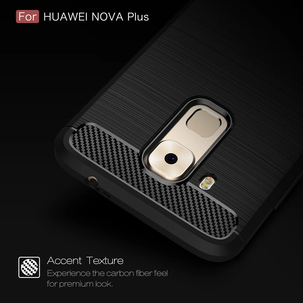 Для Huawei Nova Plus Телефон Случаях Роскошные Матовый Углеродного Волокна Case Обложка