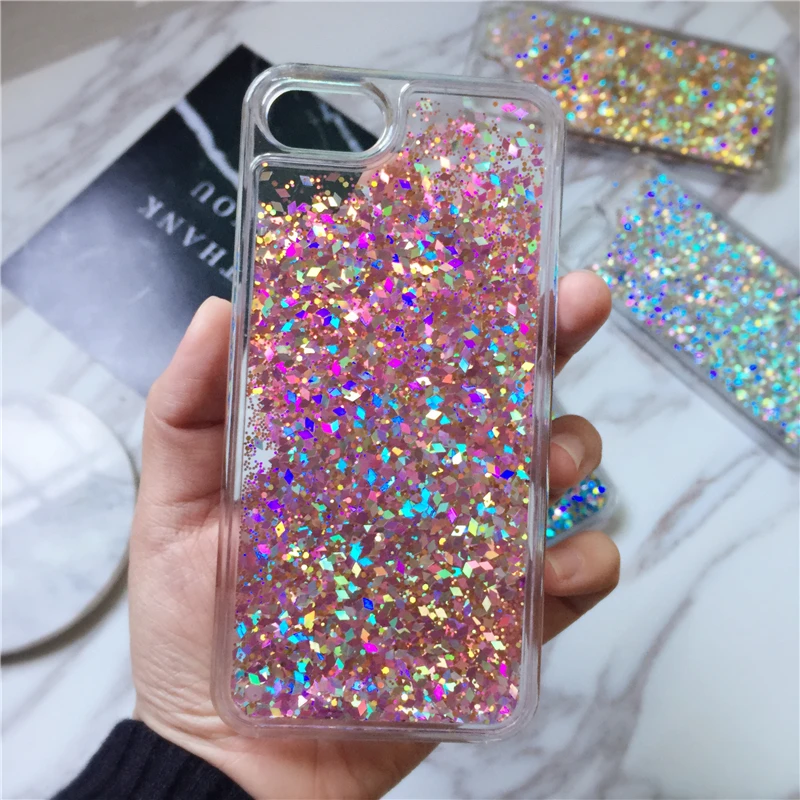 From Jenny Newest Glitter Liquid Quicksand Shiny Cover For iPhone 7 7plus Case for 6splus 6 6S 6plus Hard |