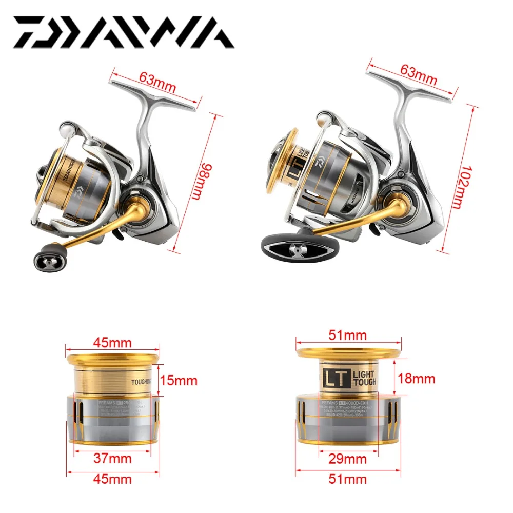 18 Новое поступление DAIWA FREAMS LT 2500S XH DH 2500D 3000D C 4000D CXH спиннинговая Рыболовная катушка