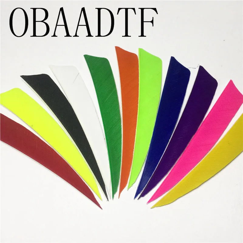 

50pcs 4 inch Shield Cut Shape 12 Color Archery Hunting And Shooting Arrow Feather Fletching Accessories F-17