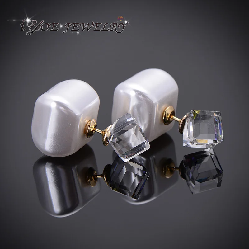 IYOE женские серьги пусеты золотого цвета с кубическим кристаллом|jewlery for women|beads stud