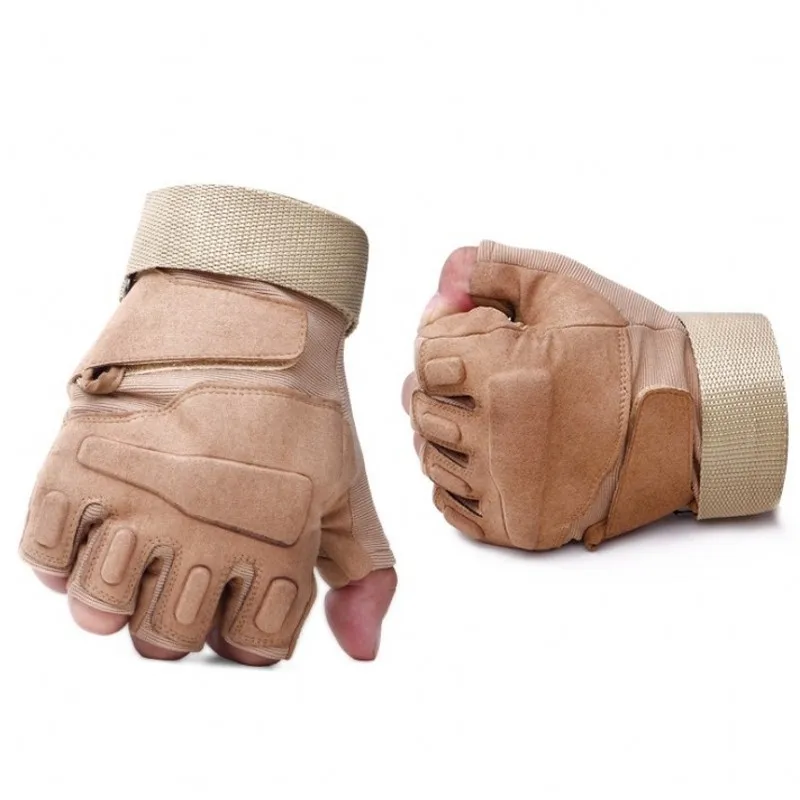 Перчатки без пальцев мужские тактические военные митенки с твердыми костяшками