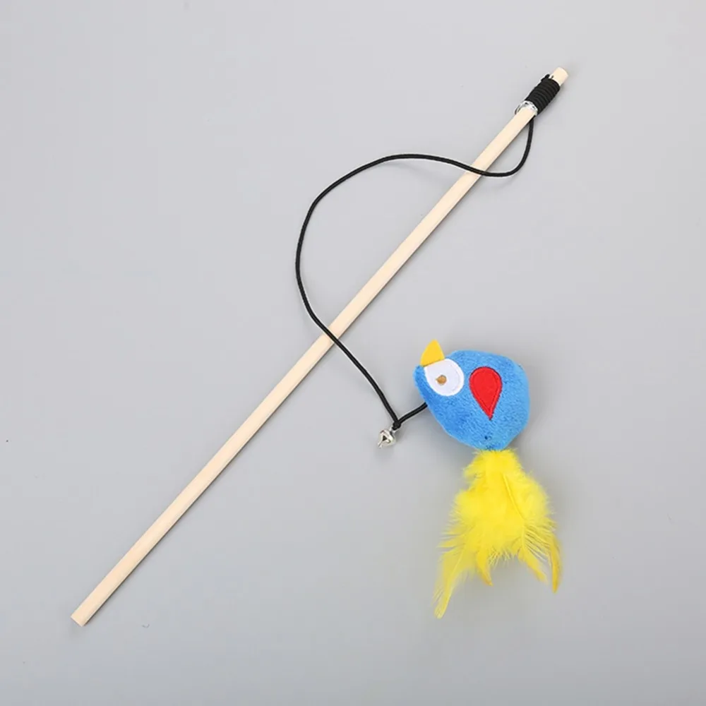Imixlot Funny Cat Interactive Toys Portable Colorful Feather With Bells Wooden Rod Pet Toy Products | Дом и сад