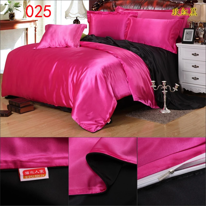 

Rose Red Black Tribute Silk Duvet Cover Twin Full Queen King 150x200cm 200x230cm 220x240cm Quilt Cover Comforter Covers Bedding