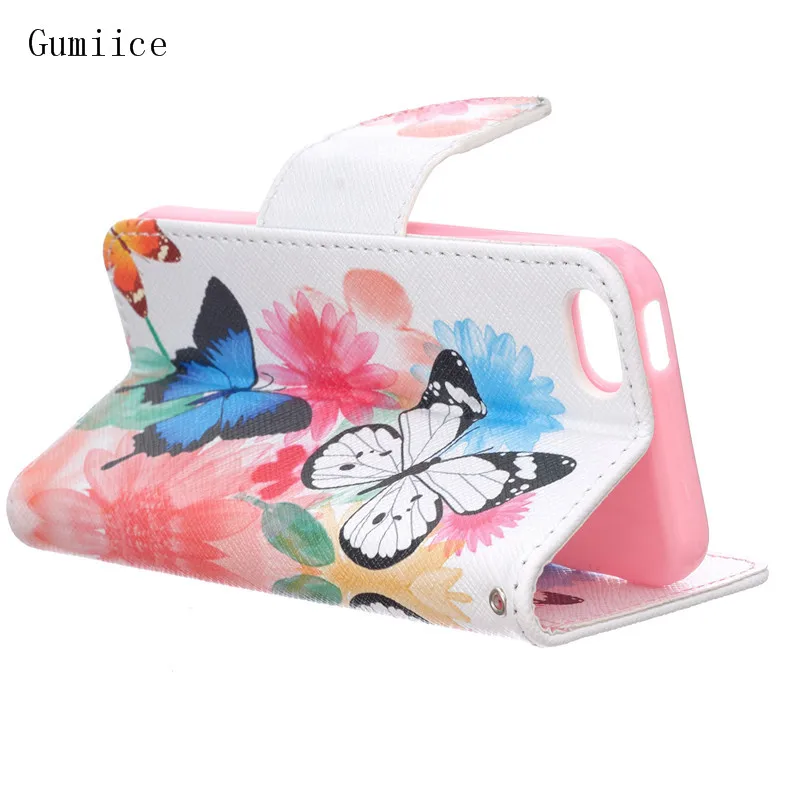 Gumiice phone cases 2017 new arrival holder wallet with card pocket leather case for iPhone 5s free shipping | Мобильные телефоны и