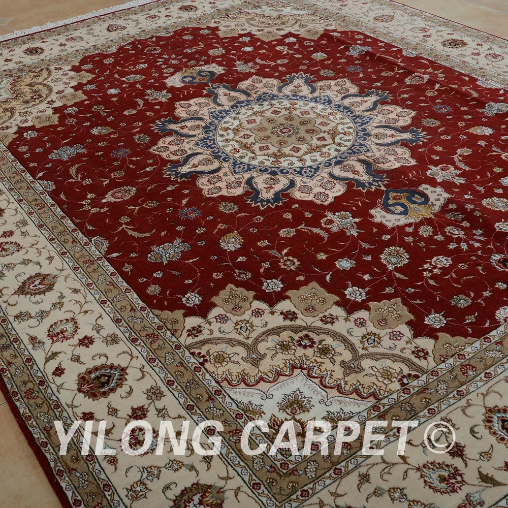 Yilong 8'x10' Vantage турецкий ковер шерстяной красный цветочный Изысканный восточный