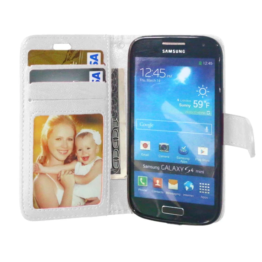 Luxury fashion solid color wallet flip leather cover case for Samsung Galaxy S4 mini i9190 phone coques etuis carcasa funda |