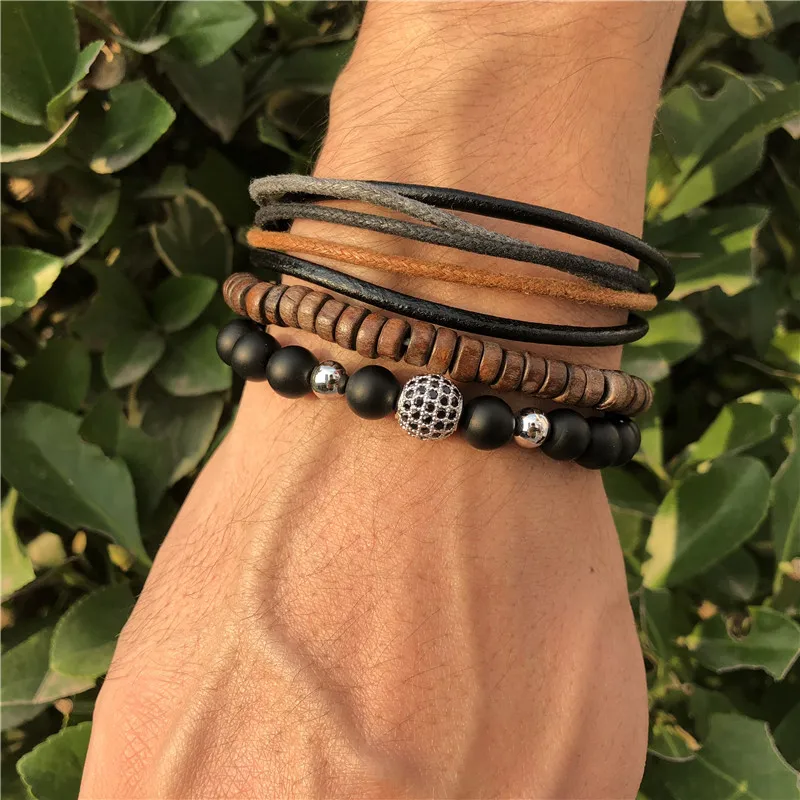 CZ мяч Браслет Подвески Pulsera Для мужчин изделия 8 мм бусины браслеты жёсткий
