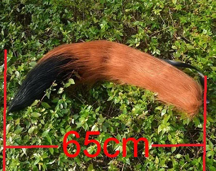 Nick Tail 65cm Японское аниме специи и Волк Косплей Реквизит Холо хвост уши лиса заколки «кошачьи ушки» повязка на голову Хэллоуин костюм Ника Уайльда хвост с ушками - Цвет: Nick Tail 65cm