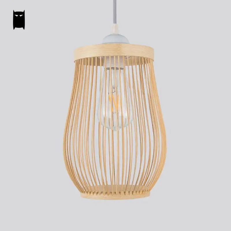Бамбуковый Плетеный подвесной светильник из ротанга в стиле рустик Азиатский